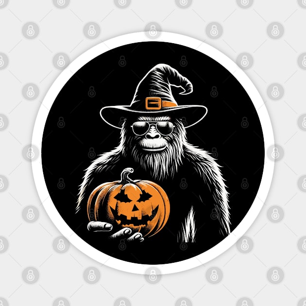 Bigfoot Pumpkin Halloween Magnet by JessArty